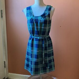 NWT Banana Republic Plaid Sleeveless Dress - Blue and Green